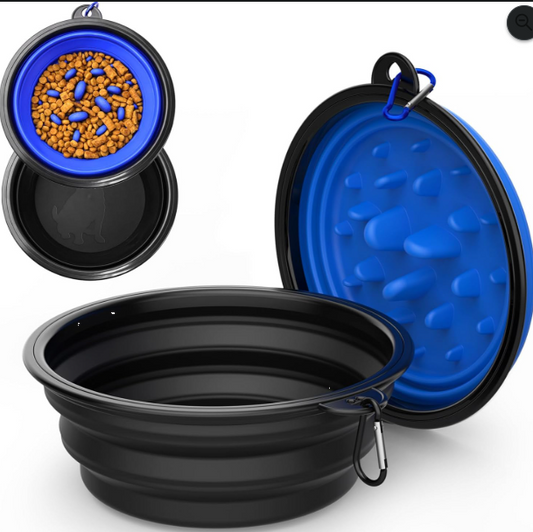 Collapsible Slow Feeder Travel Dog Bowl