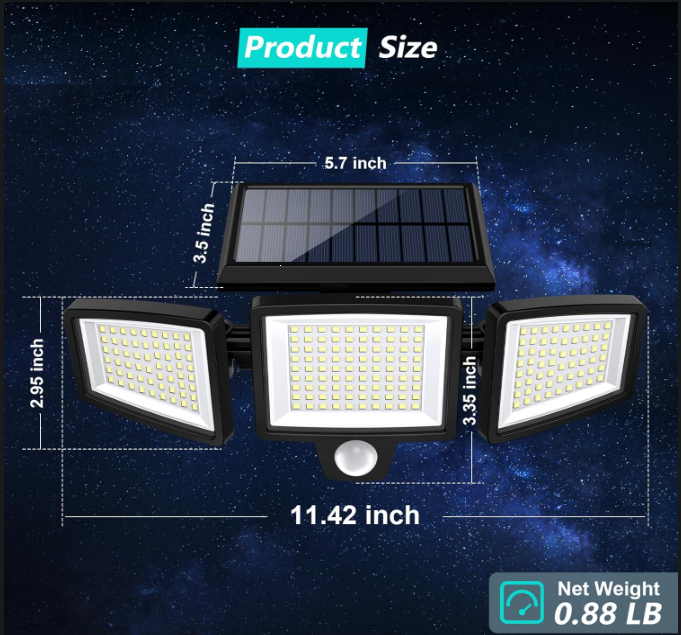 Solar Motion Sensor Outdoor Security Lights (2-Pack)