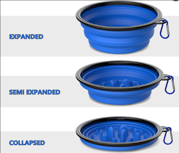 Collapsible Slow Feeder Travel Dog Bowl