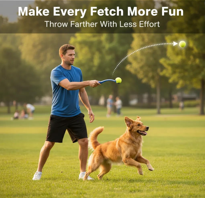 Dog Ball Launcher with Tennis Balls for Interactive Play