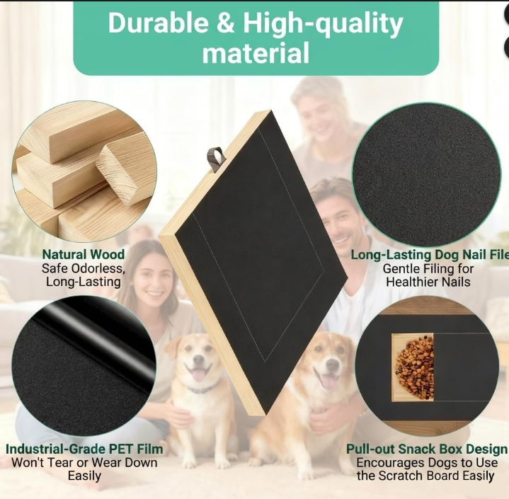 Interactive Dog Nail Scratch Board with Treat Box