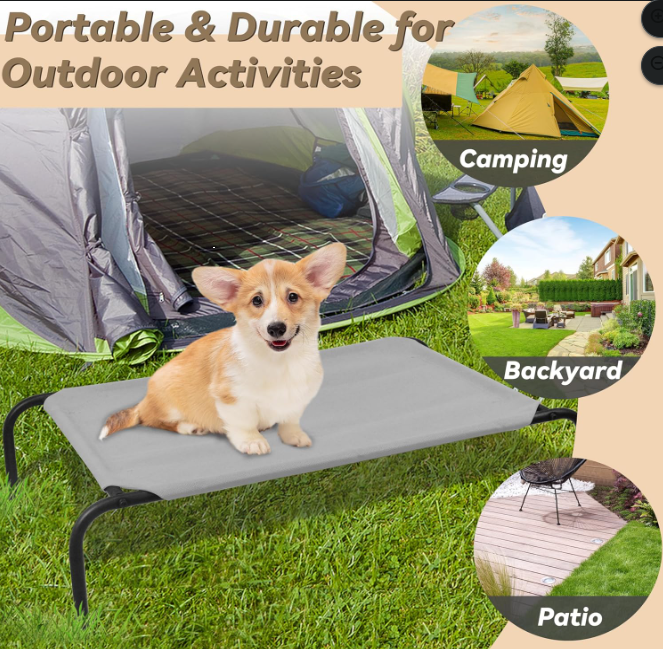 Elevated Mesh Dog Bed for Indoor & Outdoor Use