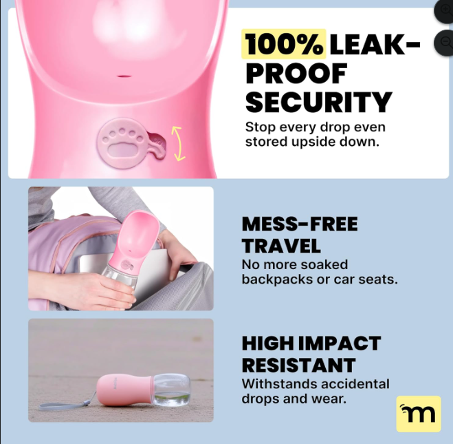 Portable Leak-Proof Dog Water Bottle