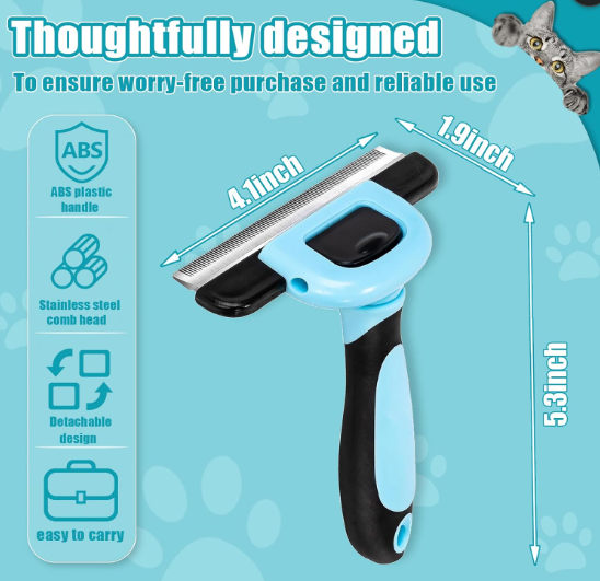 Pet Deshedding Brush for Dogs & Cats