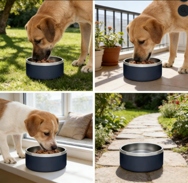 Stainless Steel Pet Bowl with Non-Slip Base for Cats & Dogs