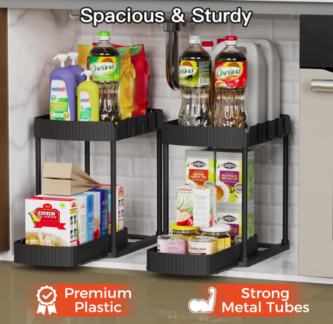Pull-Out Cabinet Storage Organizer Set