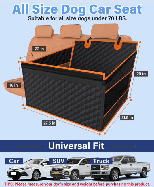 Waterproof Dog Car Seat Cover for SUVs