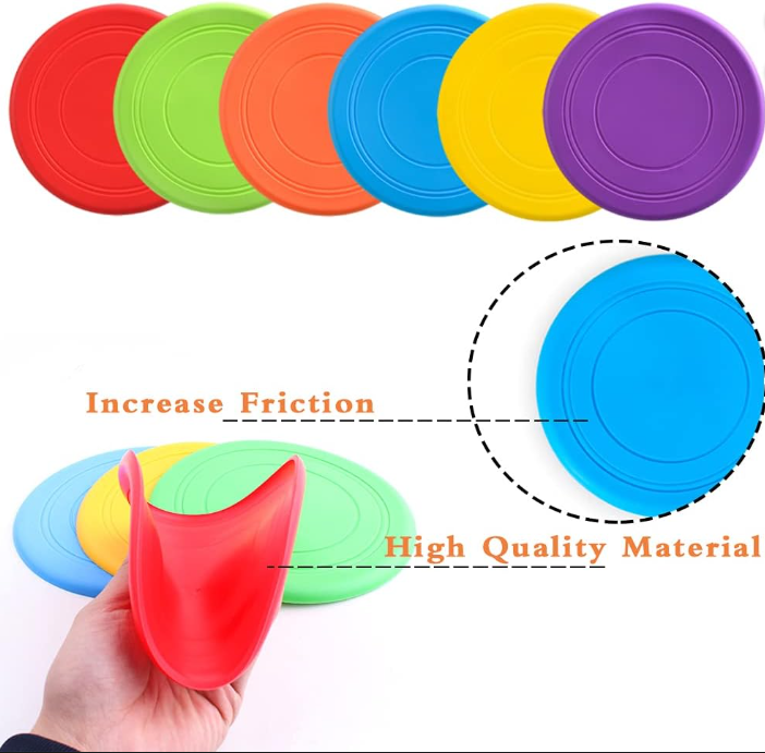 Soft Flying Disc Set for Dogs – 6 Pack Interactive Fetch Toys