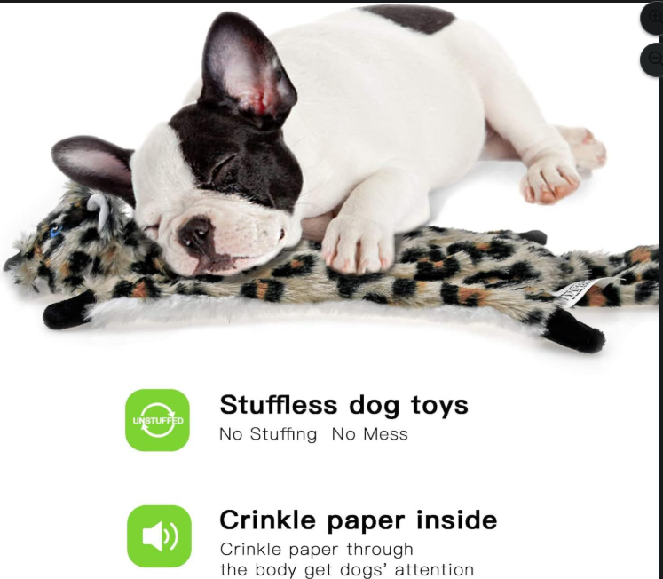No Stuffing Squeaky Dog Toy Set – 6 Pack Plush Animal Toys