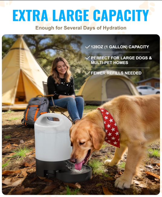 Portable Gravity Dog Water Dispenser 128oz