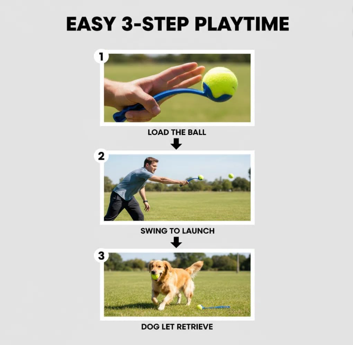 Dog Ball Launcher with Tennis Balls for Interactive Play