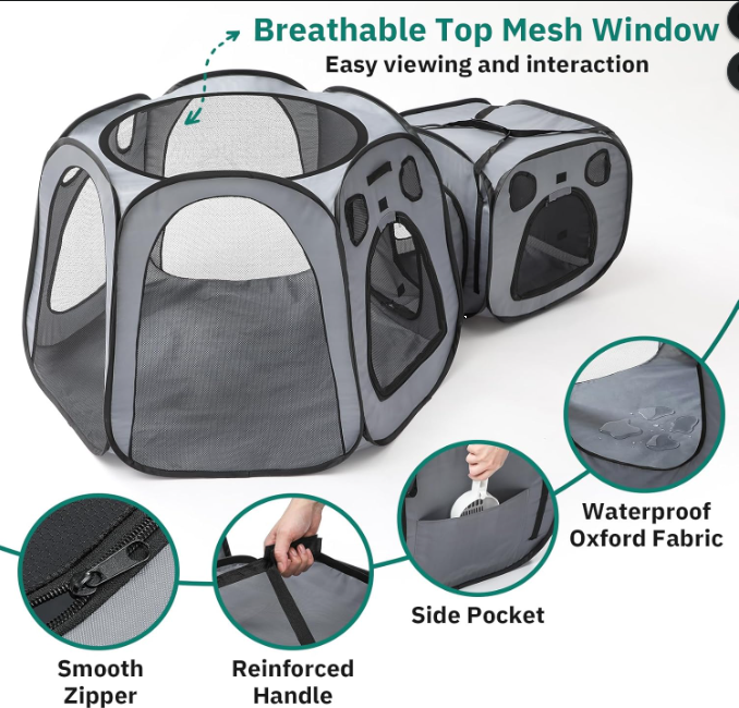 Portable Foldable Cat Playpen Tent