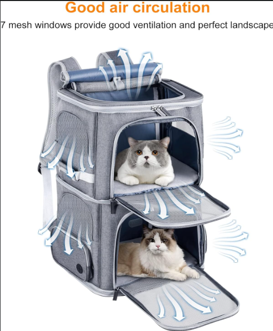 Double Pet Carrier Backpack for Travel 🐱🎒