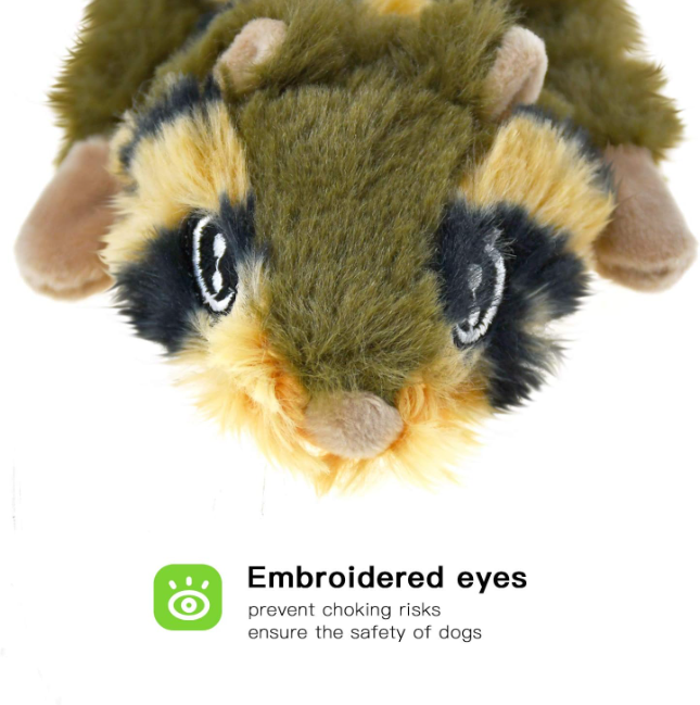 No Stuffing Squeaky Dog Toy Set – 6 Pack Plush Animal Toys