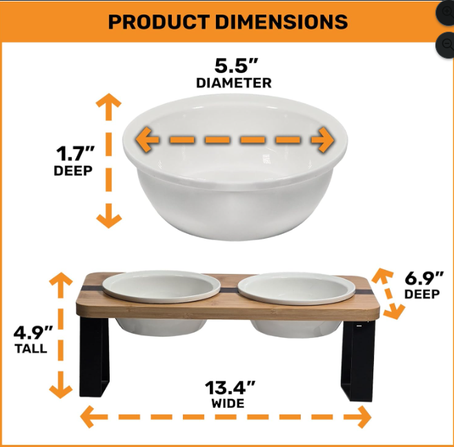 Elevated Ceramic Pet Bowl Stand – Tilted Feeding Station for Cats & Small Dogs