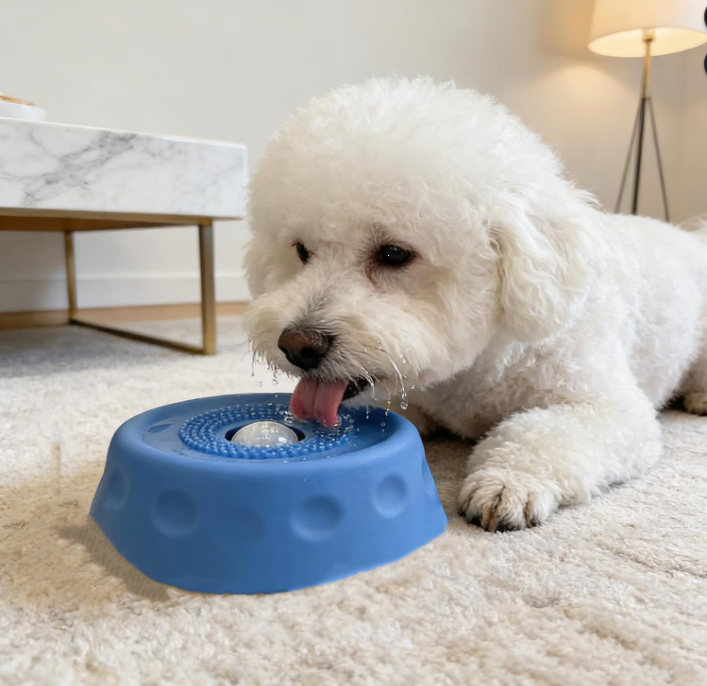 Interactive Lick Ball Slow Feeder Bowl for Dogs & Cats