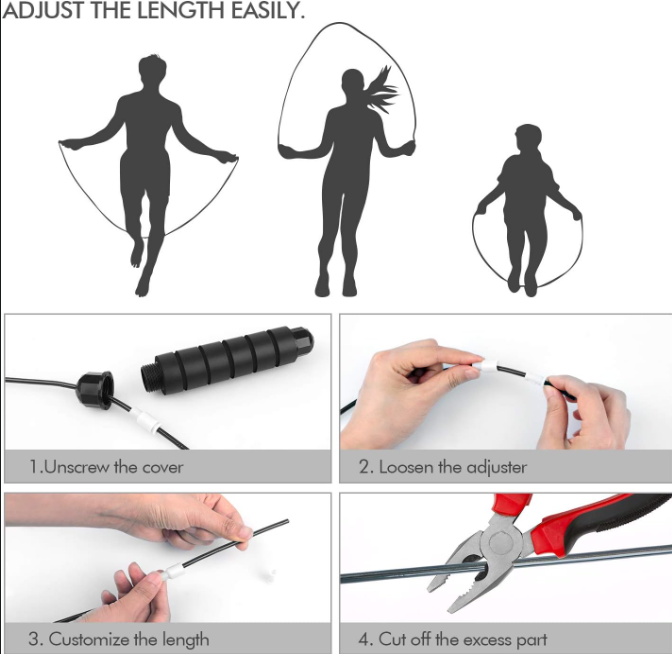 Adjustable Speed Jump Rope with Ball Bearings for Fitness Training