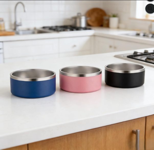 Stainless Steel Pet Bowl with Non-Slip Base for Cats & Dogs