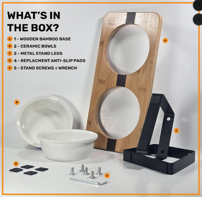 Elevated Ceramic Pet Bowl Stand – Tilted Feeding Station for Cats & Small Dogs
