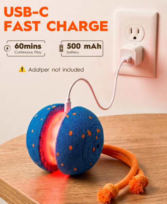 Interactive Rolling Dog Ball Toy with Motion Activation