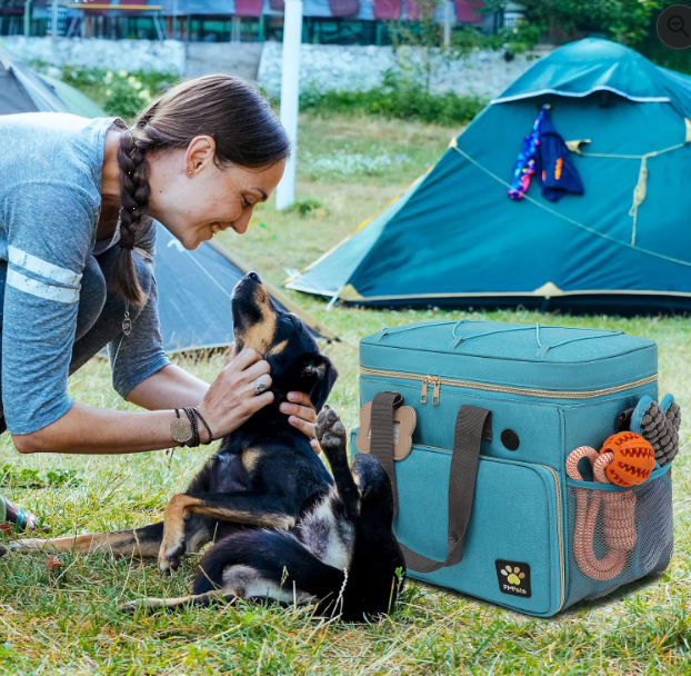 Pet Travel Bag Set with Collapsible Bowls