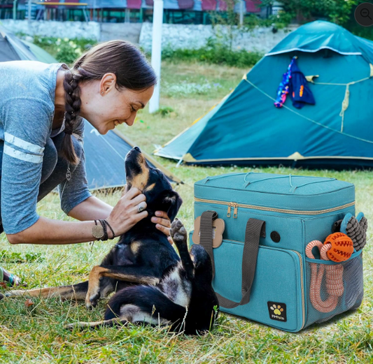 Pet Travel Bag Set with Collapsible Bowls