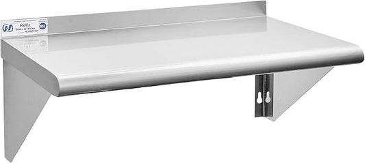 Hally Stainless Steel Shelf 12 x 24 Inches 230 lb, NSF Commercial Wall Mount Floating Shelving for Restaurant, Kitchen, Home and Hotel