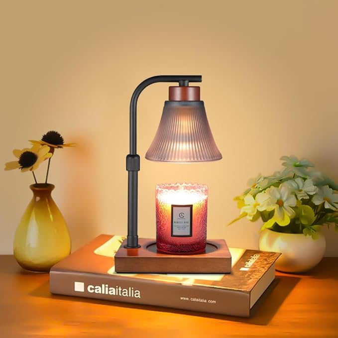 mocosa Candle Warmer Lamp, Dimmable Electric Candle Warmer, Adjustable Height Wax Melt Warmer for Scented Wax & Jar Candles, Gifts for Mom, Home Décor(Square Base)
