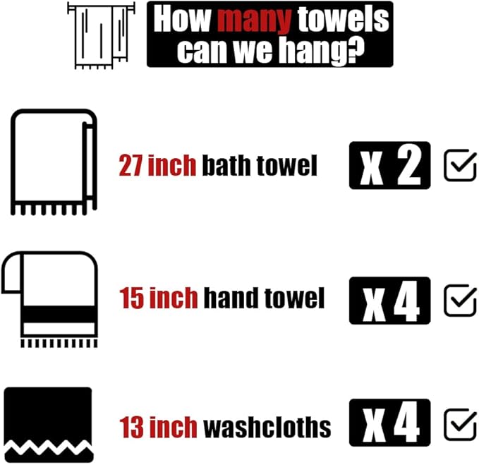 JQK Double Bath Towel Bar, 30 Inch 304 Stainless Steel Thicken 0.8mm Towel Rack for Bathroom, Towel Holder Brushed Finished Wall Mount, Useable Length 27 Inch, TB100L27-BN