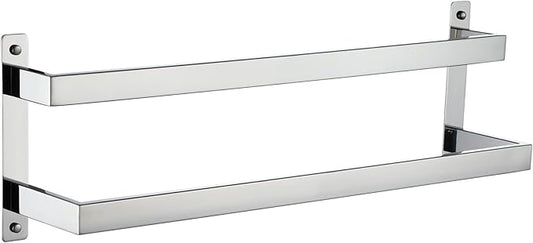 KOKOSIRI Towel Bars Bath Towel Holders 20-Inch Chrome Bathroom 2-Tiers Ladder Towel Rails Wall Mounted Towels Shelves Rack Polished Stainless Steel, B5008CH-L20