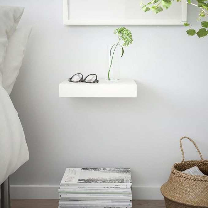 White Floating Shelves for Wall Set of 4, 11" White Shelves for Home Decor, Frame Display Wall Mounted Floating Shelf for Living Room, Bedroom, Bathroom, Kitchen