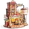 DIY Miniature House Kit,Pet Shop Dollhouse Miniature Kit with LED & Furniture,Mini Diorama House Building Kit for Adults Teens,3D Wooden Crafts Tiny House Mini Model Kit,Home Decor Birthday Gifts