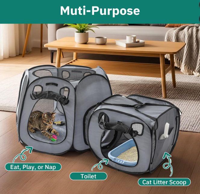 Portable Foldable Cat Playpen Tent
