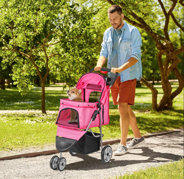 Foldable Pet Stroller for Cats & Dogs