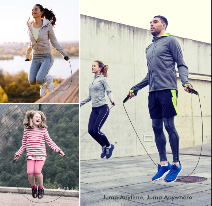 Adjustable Speed Jump Rope with Ball Bearings for Fitness Training