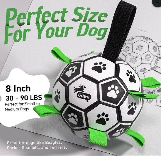 Interactive Dog Soccer Ball Toy with Straps