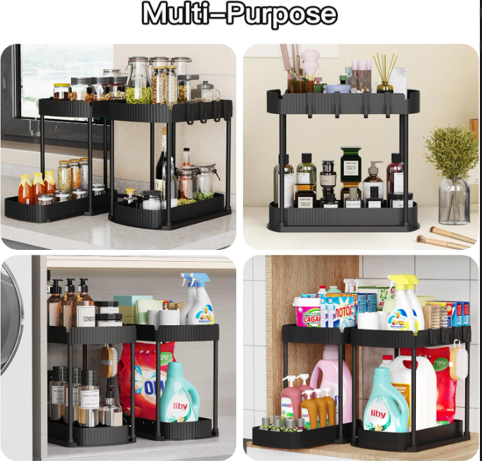 Pull-Out Cabinet Storage Organizer Set