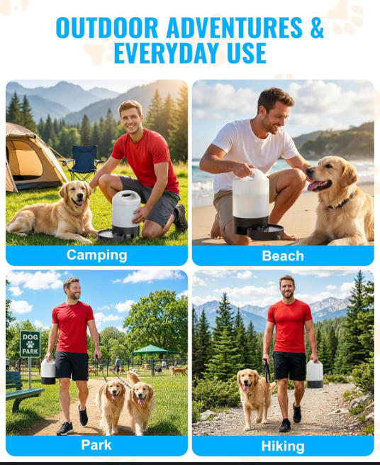Portable Gravity Dog Water Dispenser 128oz