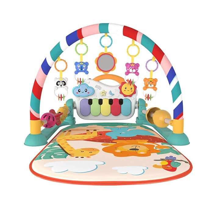 eners Baby Gyms Play Mats Musical Activity Center Baby Piano Gym Mat Tummy Time Padded Mat for Newborn Toddler Infants(Green)