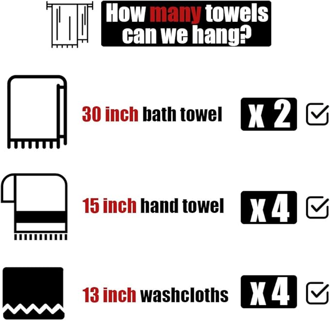JQK Double Bath Towel Bar, 33 Inch 304 Stainless Steel Thicken 0.8mm Towel Rack for Bathroom, Towel Holder Polished Chrome Wall Mount, Useable Length 30 Inch, TB100L30-CH