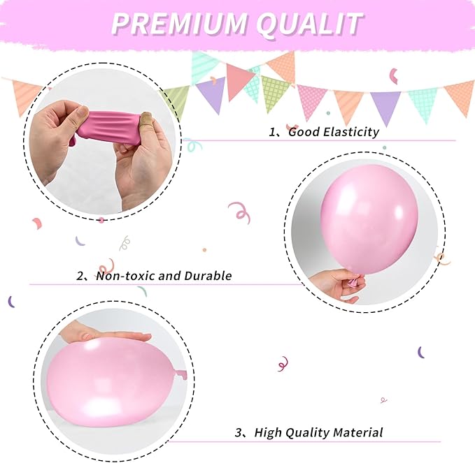 Pink & Black Balloon Decoration Kit – Confetti Party Balloon Set