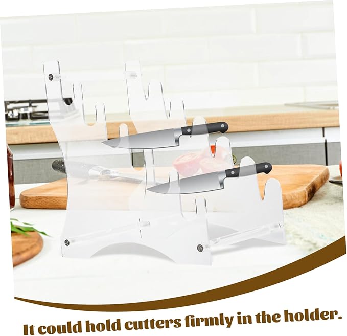 Clear Acrylic Kitchen Tool Holder Rack for Knife & Utensils