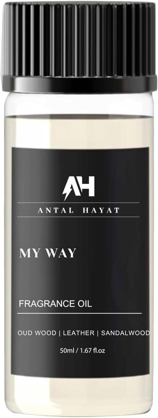 My Way Essential Oil Scent 50ml - Antal Hayat Diffuser Oil - Home Luxury Scents - Lemon, Comforting Sandalwood, Warm Cedarwood & Pretty Iris - Diffuser Oil Blends for Aromatherapy