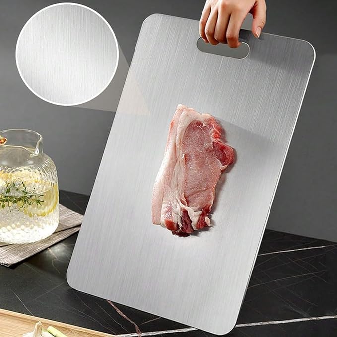 Titanium Cutting Board - 2025 New Upgrade 100% Pure Titanium Cutting Boards For Kitchen, 1 Pack Double-sided food-grade Cutting Board For Cutting Meats, Fruits And Vegetables (12"L x 9"W)