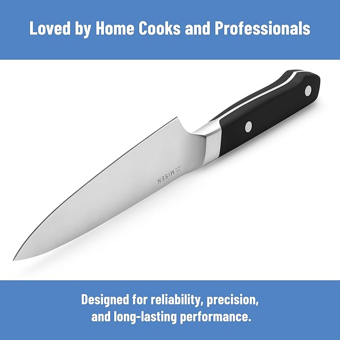 Misen 5.5" Utility Knife – High Carbon Japanese AUS-10 Stainless Steel – Hybrid German & Japanese Blade – Precision Kitchen Knife for Professionals & Home Cooks – Ultimate Cutting Performance - Black