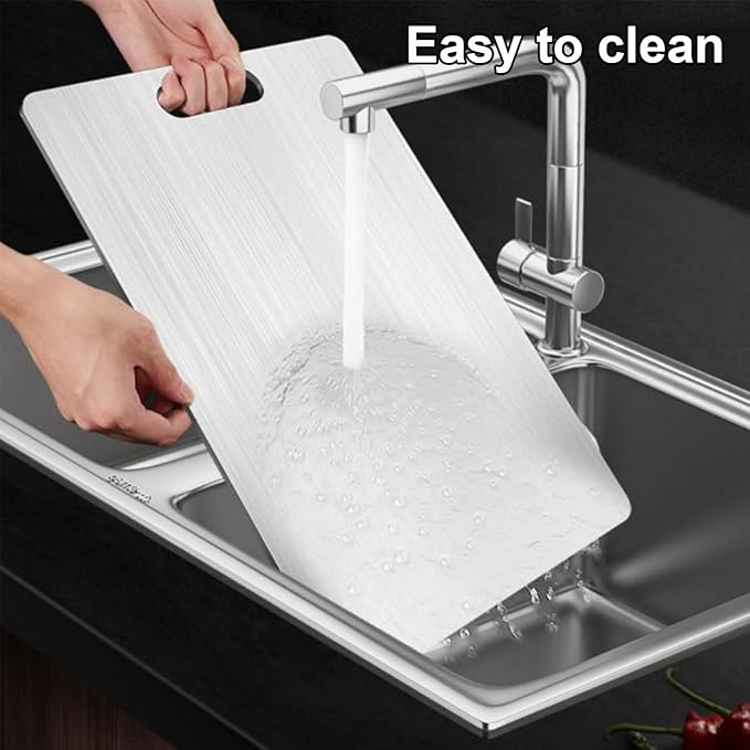 Katuchef Titanium Cutting Board,2026 New 100% Pure Titanium Cutting Boards for Kitchen,Titan Cut Pro Non toxic Doubld-Side Durable Chopping Boards, Easy to Clean and Store(2PC-M+XL)