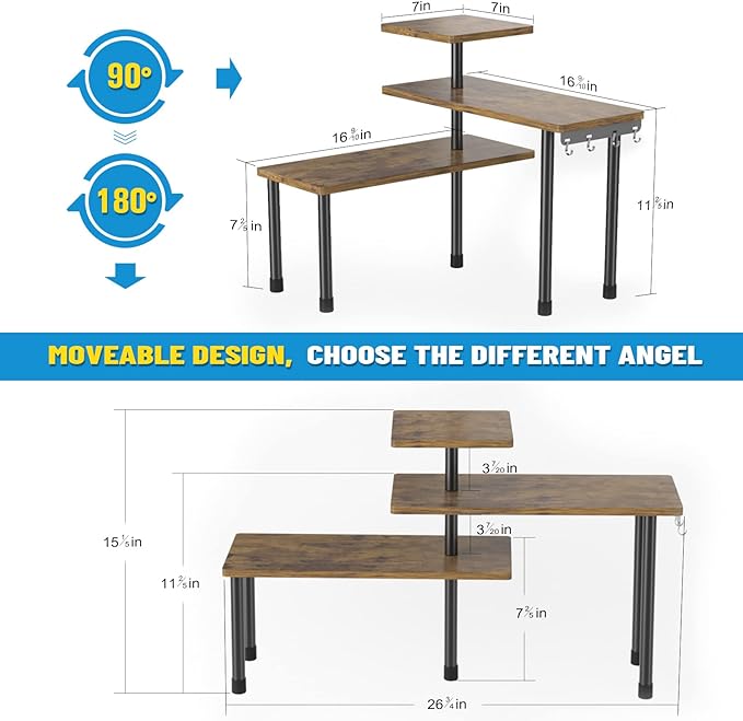 3-Tier Countertop Corner Shelf Organizer – Kitchen & Bathroom Storage Rack