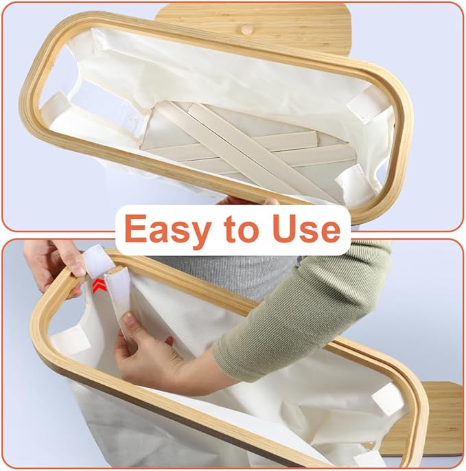 Picowe Toilet Paper Organizer Basket, Toilet Paper Bin with Lid, Beige