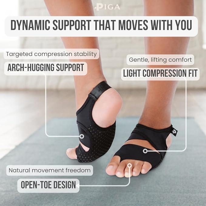 PIGA Toeless Pilates Socks – Non-Slip Grip for Men & Women, Breathable, Durable for Pilates, Barre & Yoga Workouts
