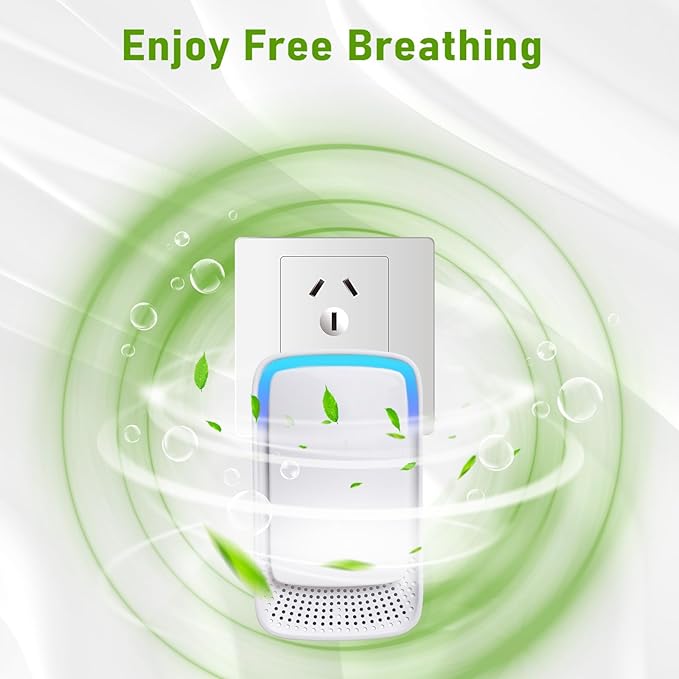 4Pack Plug In Air Ionizers-Negative Ion Air Purifier for Home Silent Work Air Cleaner for Bathroom,Living Room,Office,Kitchen,Pet Room,Portable Ionic Air Purifier for Bedroom(4)